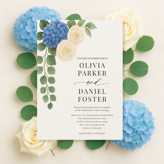 Invitación Elegant Hydrangea Floral Wedding (Subido por el creador)