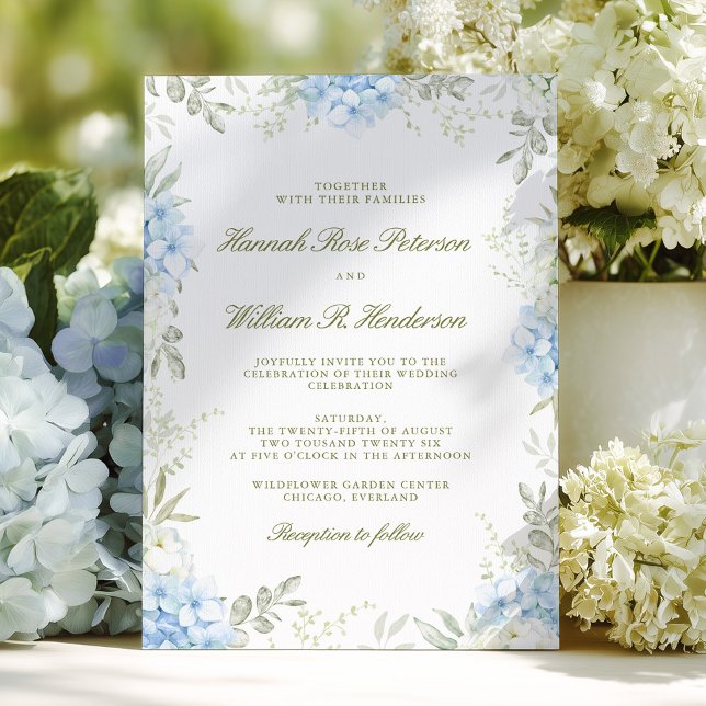 Invitación Elegant Hydrangea Floral Wedding Invitation (Subido por el creador)