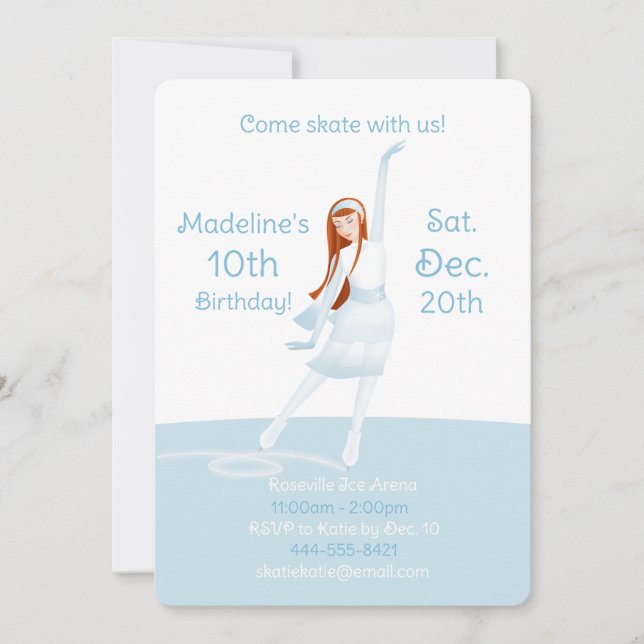 Invitación Elegant Ice Skating Party Invitation (Anverso)