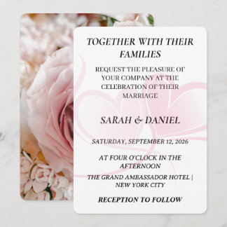 Invitación Elegant Interlocking Hearts Wedding Invitation | L
