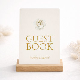Invitación Elegant Ivory Floral Guest Book Sign