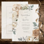 Invitación Elegant Ivory Roses Wedding Invitation<br><div class="desc">Introducing this simply elegant wedding invitation,  featuring an enchanting ivory rose design. This invitation is designed to evoke an atmosphere of simple elegance and sophistication,  capturing the essence of your special day.</div>