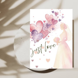 Invitación Elegant “Just Love” Wedding-Minimalist Romantic