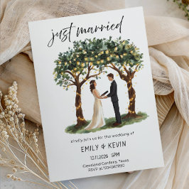 Invitación Elegant Just Married Wedding Party-Modern Romantic