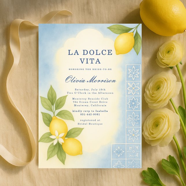 Invitación Elegant La Dolce Vita Italian Bridal Shower (Subido por el creador)