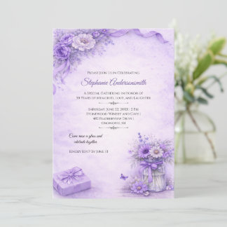 Invitación Elegant Lavender Flowers Birthday Party |