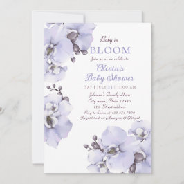 Invitación Elegant Lavender Orchid Baby Shower Invitation