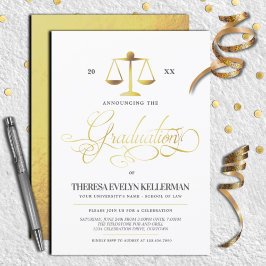 Invitación Elegant Law School Graduation Party Invitations