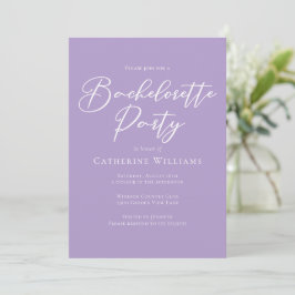 Invitación Elegant Lilac Purple Bachelorette Party