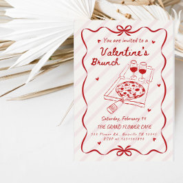 Invitación Elegant Line Art Valentine’s Brunch Party