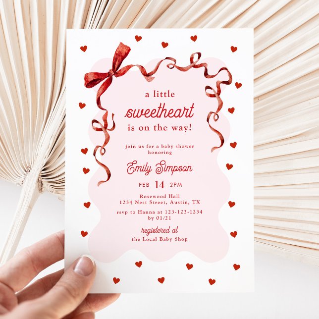 Invitación Elegant Little Sweetheart Bow Baby Shower (Subido por el creador)