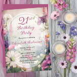 Invitación Elegant Mauve | Multi 21st Birthday Party Floral<br><div class="desc">Celebrate a meaningful birthday milestone with this elegant floral invitation design. Featuring a soft botanical garden aesthetic with romantic wildflowers, delicate greenery, and graceful typography, this invitation is perfect for milestone birthdays of any age—from 18th and 21st celebrations to 30th, 40th, 50th, and beyond. The refined oval frame and painterly...</div>