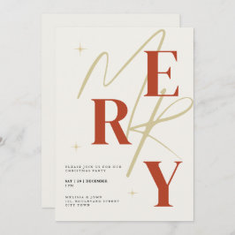Invitación Elegant Merry Christmas Invitation Typography