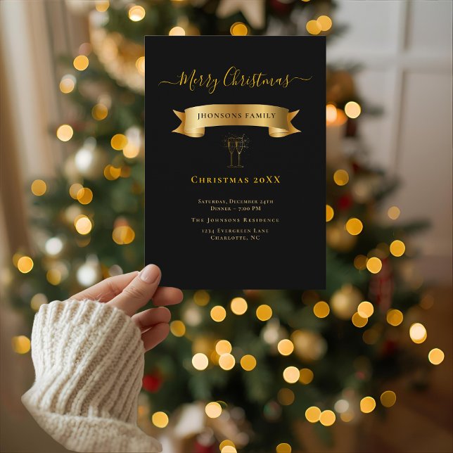 Invitación Elegant Merry Christmas Personalized Invitation (Subido por el creador)