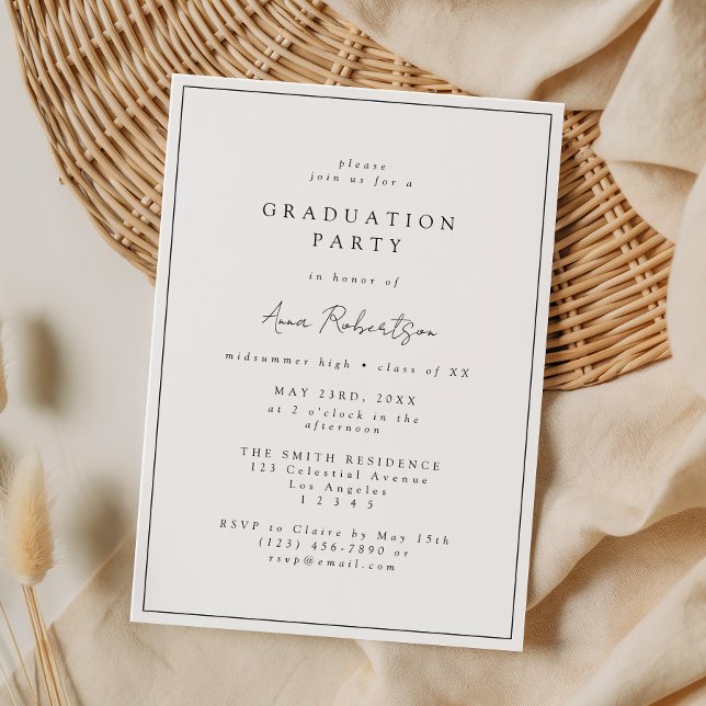 Invitación Elegant Minimal Graduation Party (Subido por el creador)