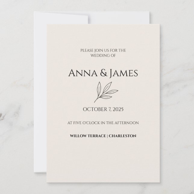 Invitación ✨ Elegant Minimal Wedding Invitation ✨ (Anverso)