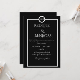 Invitación Elegant Minimalist  Black & White Wedding 