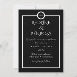 Invitación Elegant Minimalist  Black & White Wedding  Invitat
