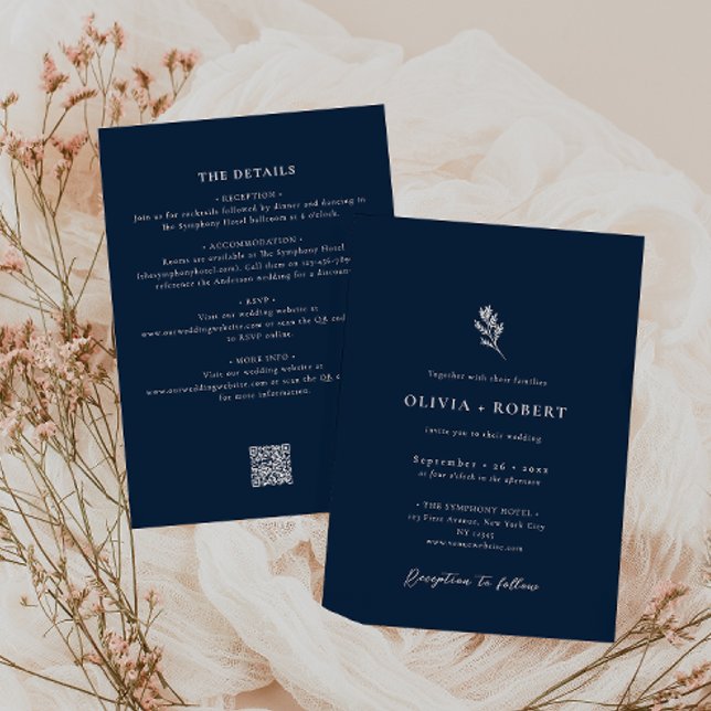 Invitación Elegant Minimalist Botanical All-In-One Wedding (Subido por el creador)