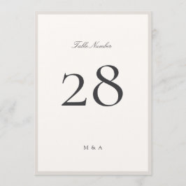 Invitación Elegant Minimalist Calligraphy 5 x 7 Table Number