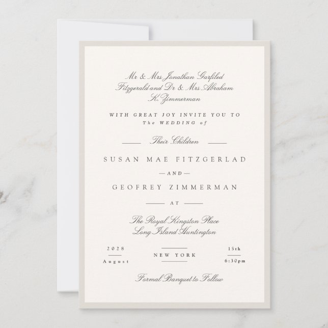 Invitación Elegant Minimalist Calligraphy Wedding (Anverso)