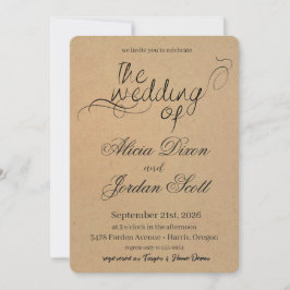 Invitación Elegant Minimalist Calligraphy Wedding Invitation