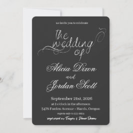 Invitación Elegant Minimalist Calligraphy Wedding Invitation