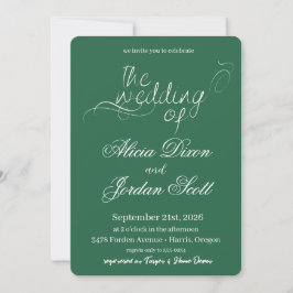 Invitación Elegant Minimalist Calligraphy Wedding Invitation