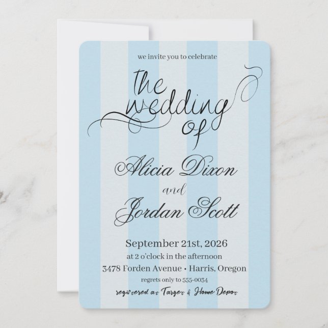 Invitación Elegant Minimalist Calligraphy Wedding Invitation (Anverso)