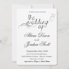 Invitación Elegant Minimalist Calligraphy Wedding Invitation