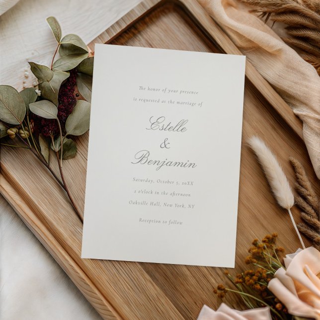 Invitación Elegant Minimalist Calligraphy Wedding Invitation (Subido por el creador)