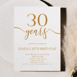 Invitación Elegant Minimalist Champagne 30th Birthday Party<br><div class="desc">This is a Minimal Minimalist Champagne White 30th Birthday Party Invitation!</div>