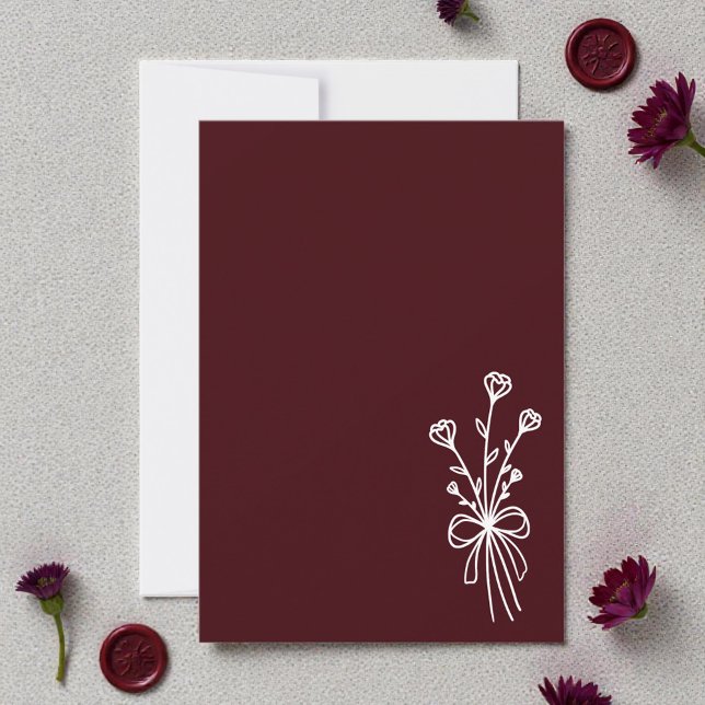 Invitación Elegant Minimalist Deep Burgundy (Subido por el creador)
