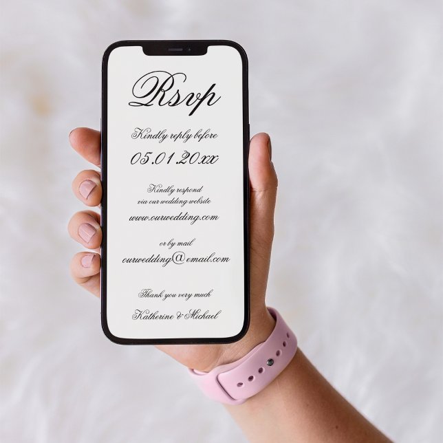 Invitación Elegant Minimalist Digital Wedding RSVP (Subido por el creador)