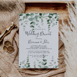 Invitación Elegant Minimalist Eucalyptus Wedding Brunch<br><div class="desc">This elegant minimalist eucalyptus wedding brunch invitation is perfect for a modern event. The design features watercolor hand-drawn elegant botanical eucalyptus branches and leaves.</div>
