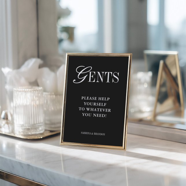 Invitación Elegant Minimalist Gents Bathroom Basket Sign (Elegant Minimalist Gents Bathroom Basket Sign)