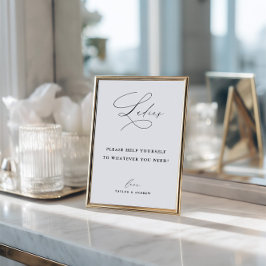 Invitación Elegant Minimalist Ladies Bathroom Basket Sign