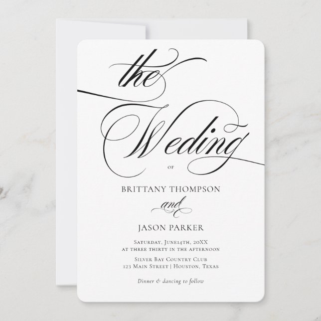Invitación Elegant Minimalist modern Wedding (Anverso)