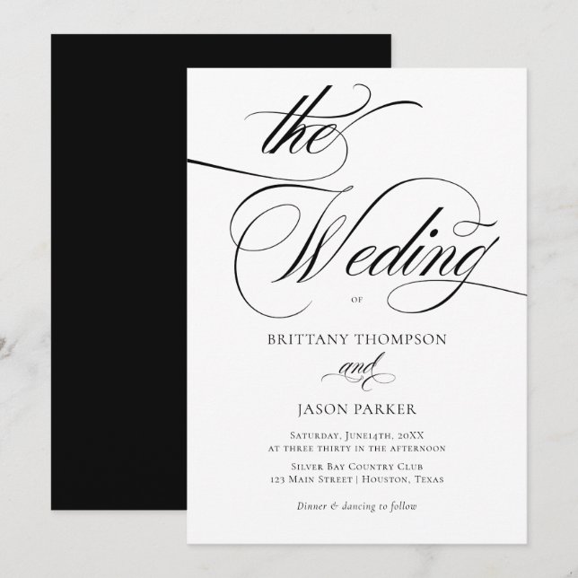 Invitación Elegant Minimalist modern Wedding (Anverso / Reverso)