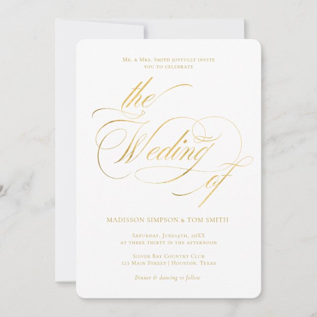 Invitación Elegant Minimalist modern Wedding (Anverso)
