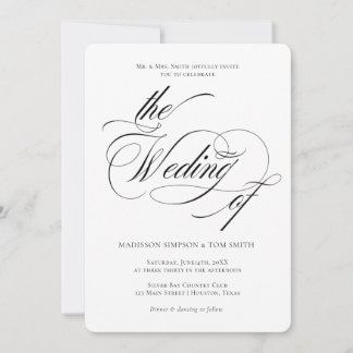 Invitación Elegant Minimalist modern Wedding