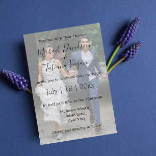 Invitación elegant minimalist modern wedding  photo overlay