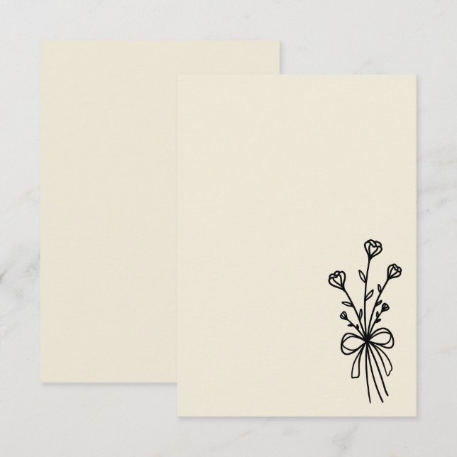 Invitación Elegant Minimalist Natural White (Anverso / Reverso)
