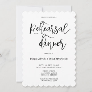 Invitación Elegant Minimalist Rehearsal Dinner Invitation