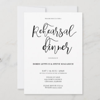 Invitación Elegant Minimalist Rehearsal Dinner Invitation