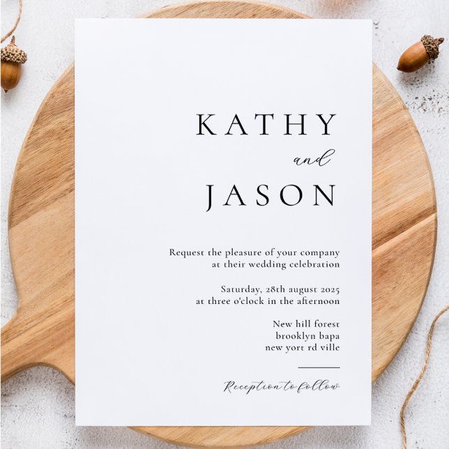 Invitación Elegant Minimalist Typography Script Wedding (Subido por el creador)