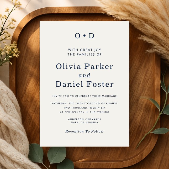 Invitación Elegant Minimalist Wedding (Subido por el creador)