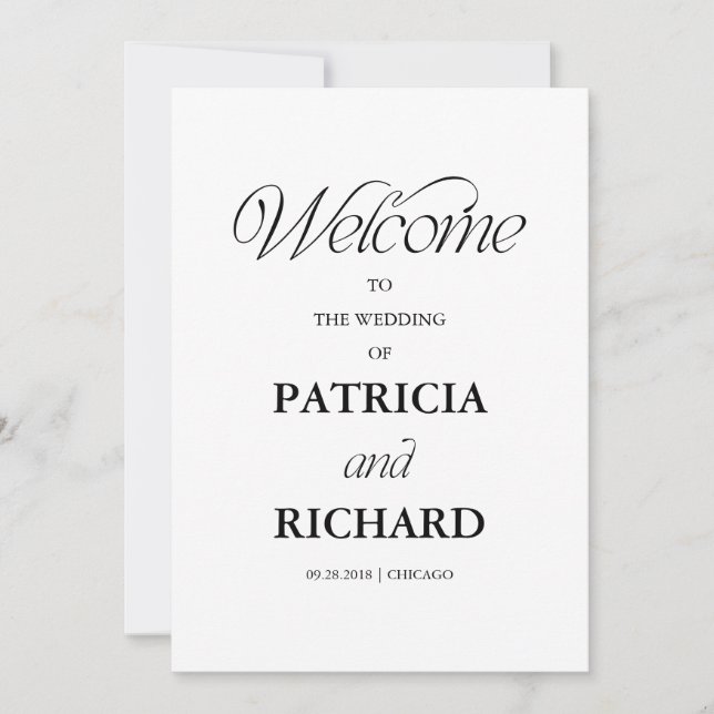 Invitación Elegant Minimalist Wedding Ceremony Program (Anverso)