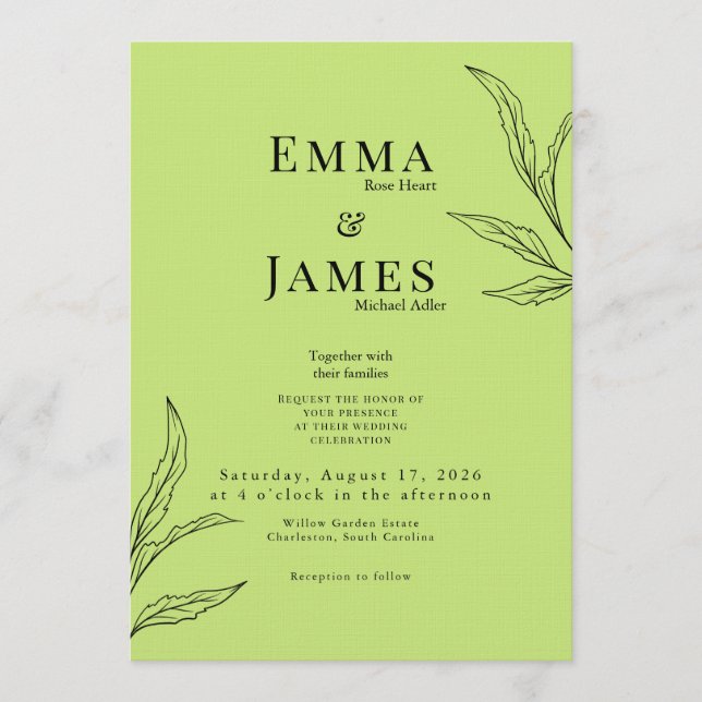 Invitación Elegant Minimalist Wedding Invitation | Modern (Anverso)