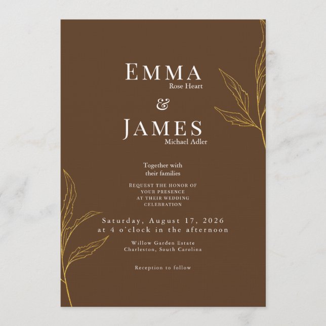 Invitación Elegant Minimalist Wedding Invitation | Modern (Anverso)